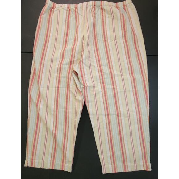Additions by Chico's size 3 white/red/yellow striped capris elastic waist - Picture 2 of 5